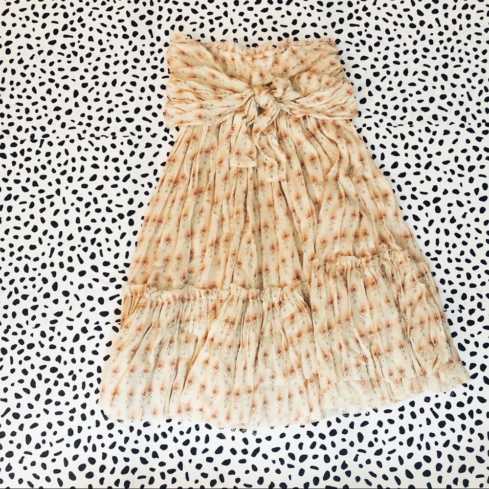 Free people bohemian floral strapless dress